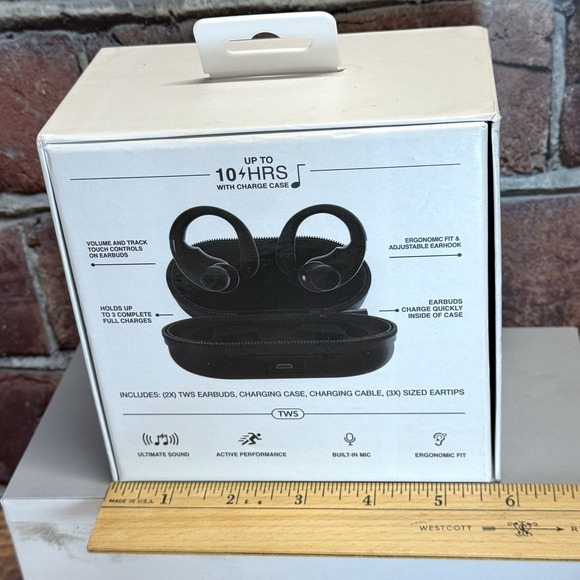 AIRBUDS True Wireless Sport Bluetooth Ear Bud Headphones w/ Charge Case - Picture 3 of 13